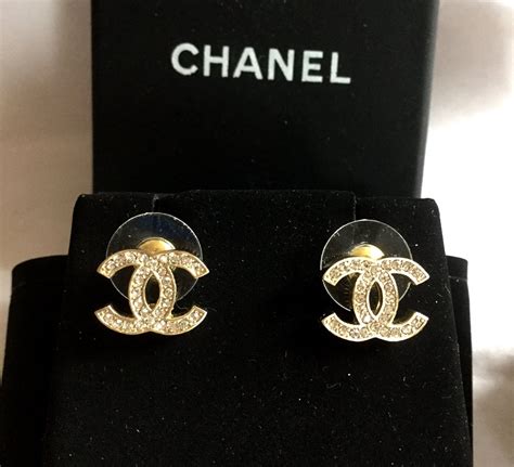 chanel logo stud earrings|authentic Chanel logo stud earrings.